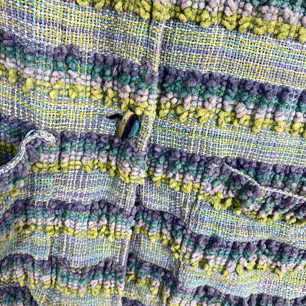 ANU Woven Chenille Tapestry Jacket Blazer Women size Large Button Up Boxy Artsy - Picture 8 of 16